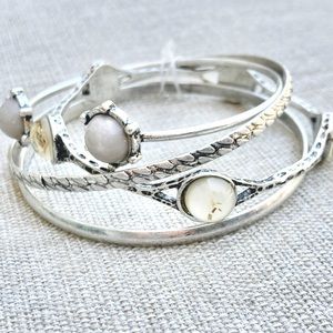 Antique silver 4 bangle set